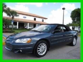 02 steel blue lxi 2.7l v6 automatic convertible *black cloth top *leather *fl