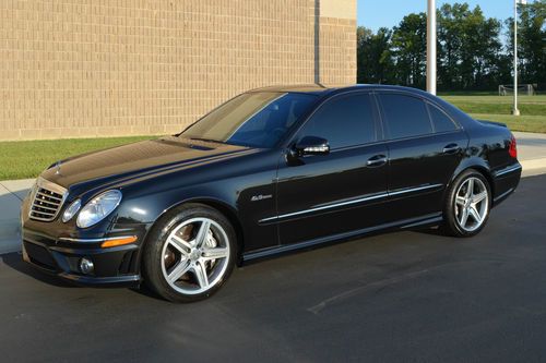 Black 2007 mercedes-benz e63 amg sedan 4-door 6.3l new tires! p1 &amp; p2 package