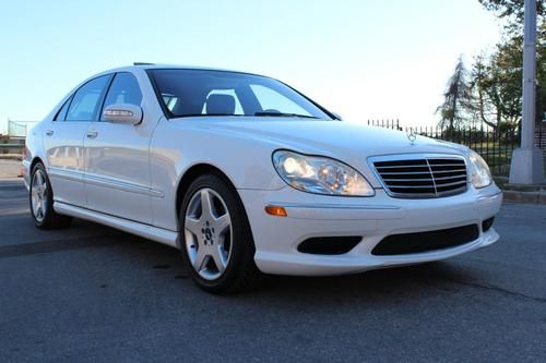 2004 mercedes benz s500 amg sport pkg white on black 1-owner dealer serviced