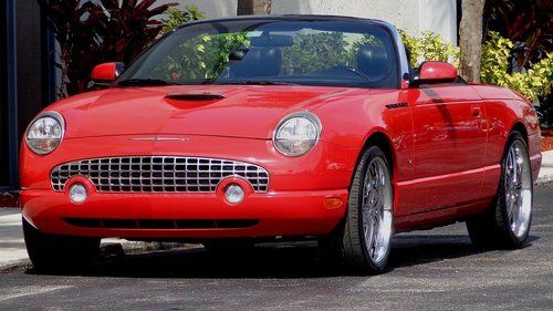 2004 ford thunderbird with just 25,000 florida miles in red and black a must see