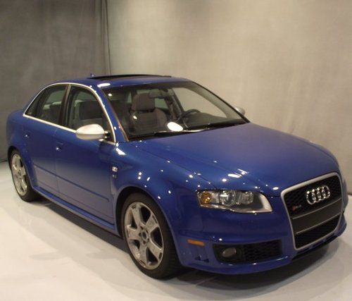 2007 07 audi rs4 quattro sedan blue/grey awd manual 74k mi +2 sets rims &amp; tires!