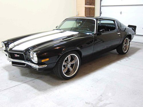 1970 camaro z28 non rs - slick black w-white stripes - built engine- no reserve