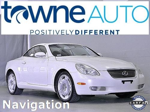 04 430sc 4.3l convertible, pearl white, navigation auto