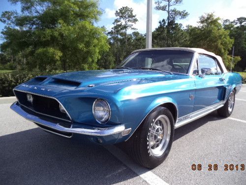 1968 ford mustang shelby gt 500 kr 428 cobra jet 4 speed convertible 23000 miles