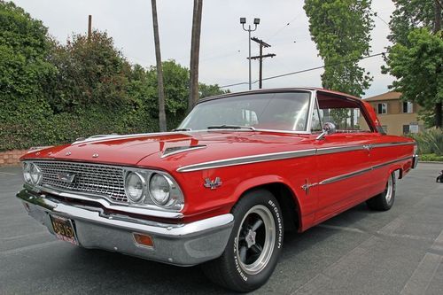 1963 ford galaxie 500 xl 2-door 390 automatic red restored classic rare