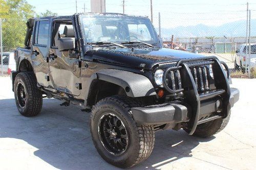 2010 jeep wrangler unlimited sport 4wd damaged salvage only 24k miles runs! l@@k