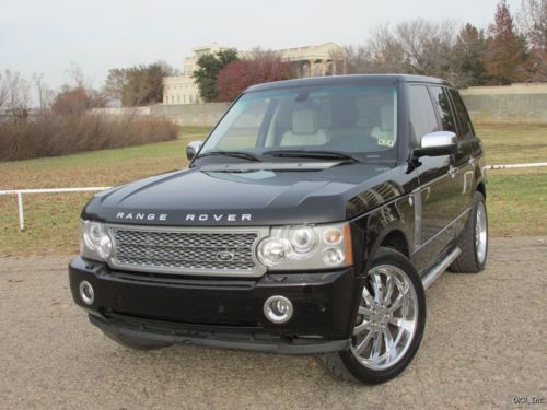 08 range rover supercharged blk/wht lthr h/r tv&#039;s 64k new tires immac