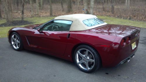 2007 chevy corvette monterey red with cashmere convertible top/3lt package
