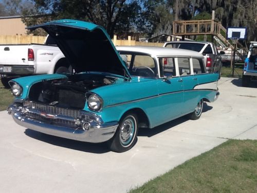 1957 chevy 210 wagon  mid west car ,rust free,great driver, image 4