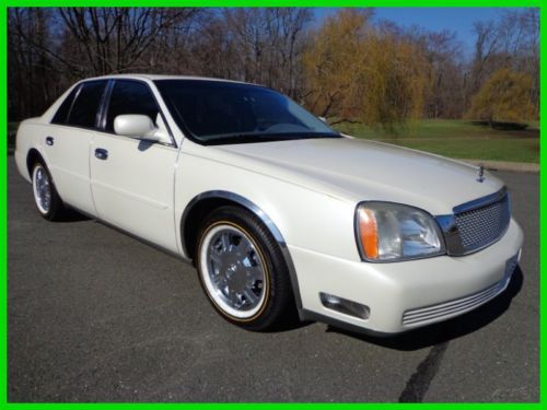 2005 cadillac deville v-8  clean carfax white leather sunroof no reserve auction
