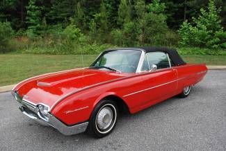 1962 t bird convertible red with black ,new top recent restoration very nice