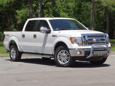 White lariat certified 5.0l crew cab black bucket seats leather v8 warranty