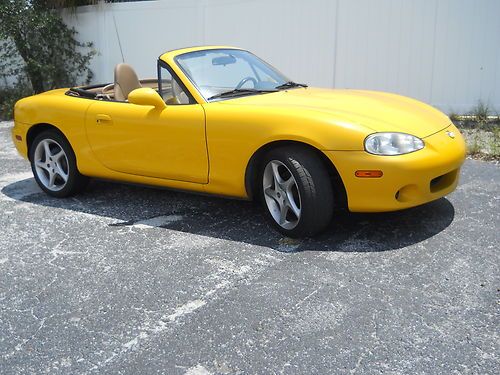 2002 mazda miata mx-5,yellow,one owner florida car,excellant condition!!