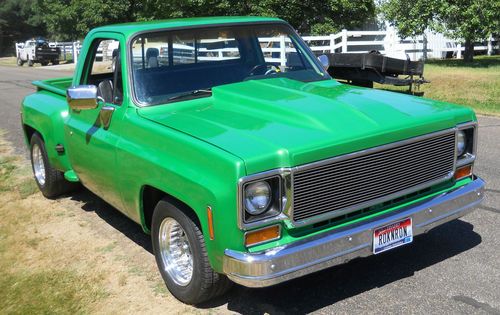 1973 gmc step side custom pick up truck emerald green metallic 462 big block lot