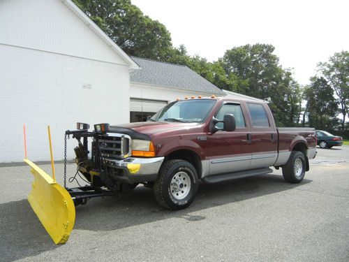 1999 f-250 sd xlt crew cab 4wd 5.4 with 8' fisher plow, money maker!