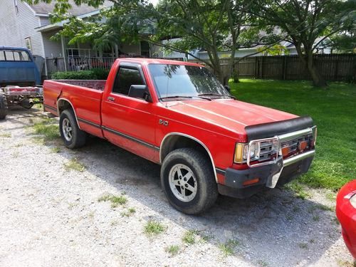 Chevrolet, chevy, s10, red,4x4, pickup, truck