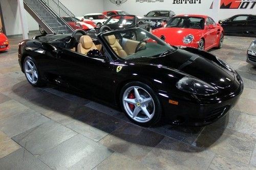 2002 ferrari 360 spider f1 black w/ beige 5k miles serviced!!!!