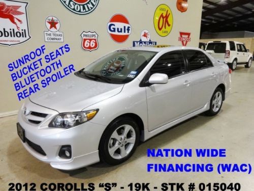 2012 corolla s,fwd,automatic,sunroof,cloth,bluetooth,16in whls,19k,we finance!!