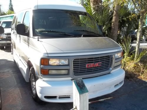 2002 gmc high top conversion van one owner, leather interior, tv, convert a bed