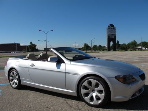 2006 bmw 650i convertible - 6spd - low miles - fully optioned - titanium silver