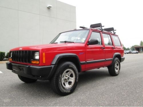 1997 jeep cherokee sport 4x4 red low miles rare find super clean