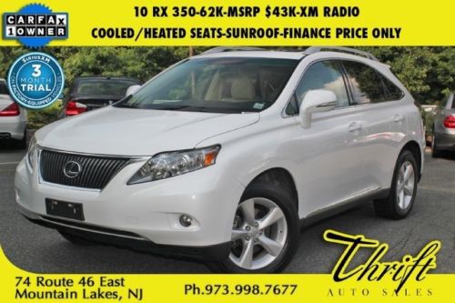 10 rx 350-62k-msrp $43k-xm radio-cooled/heated seats-sunroof-finance price only
