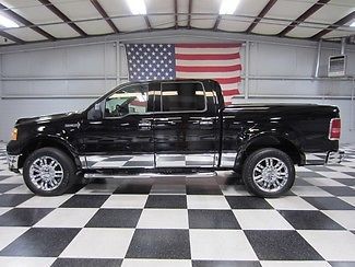 1 owner crew cab 5.4l black leather chrome 20s low miles nav sunroof extras nice
