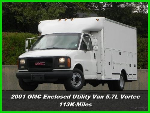 01 gmc savana van enclosed utility truck drw 5.7l vortec gas commercial chevy ac