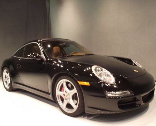 Crtfd 2007 07 porsche 911 carrera targa 4s coupe awd 6spd black/tan +newtires!!!