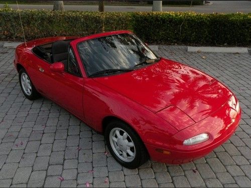 91 mazda mx-5 miata convertible 5 speed manual 1 owner classic red with black