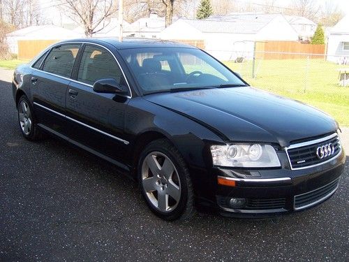 2004 audi a8 l long body quattro wheel base best offer black leather awd salvage