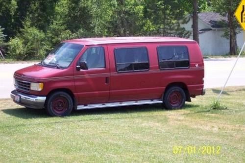 1996 ford conversion van (red) low miles clean dependable