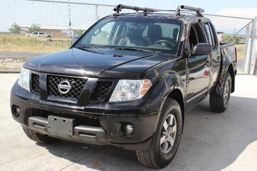 2012 nissan frontier pro-4x crew cab 4wd damaged bill of sale title loaded runs!