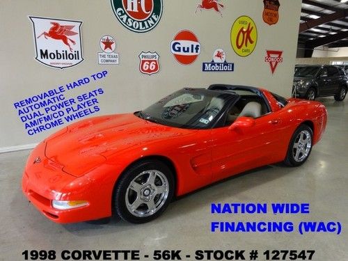 1998 corvette coupe,auto,removable hard top,lth,bose,chrome whls,56k,we finance!