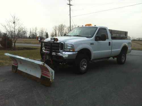 2004 ford f-350 super duty xlt reg cab 5.4 blizzard plow stainless spreader