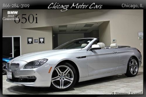 2012 bmw 650i convertible silver navi cold weather prem sound pdc 1owner wow!