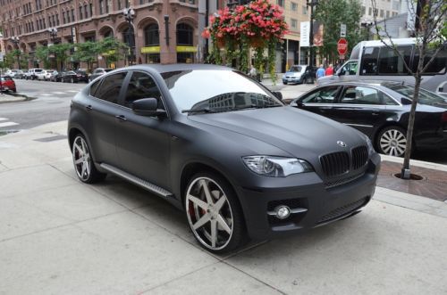 2011 bmw x-6 5.0 matt black wrap w/ blk interior 2-owner clean history 24&#039;&#039;