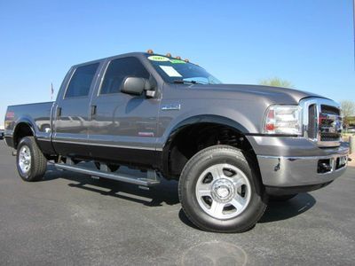 2007 ford super duty f-250 lariat crew cab diesel 4x4 truck-leather~low miles!!