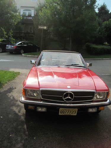 1984 mercedes 500 sl red convertible with new soft top and hard top-  very rare