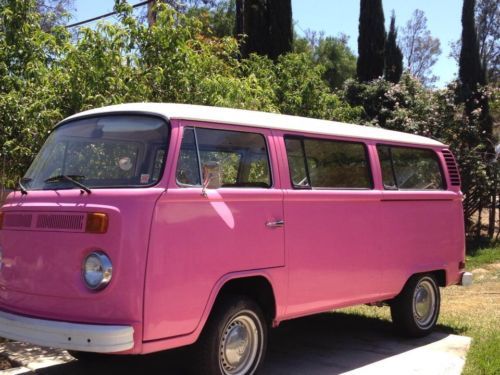 1974 pink volkswagen bus