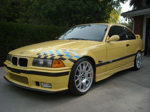 1995 dakar yellow bmw ///m3 coupe with bbs, h&amp;r, stoptech, sparco, turner msport