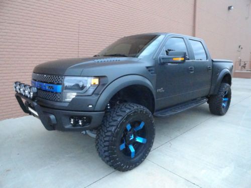 2013 matte black ford raptor 4&#034;fabtech lift 20&#034;rockstar 2&#039;s 37&#034;toyo open country