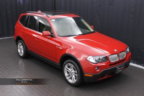 X3 3.0l awd 4wd clean carfax crimson red loaded roof