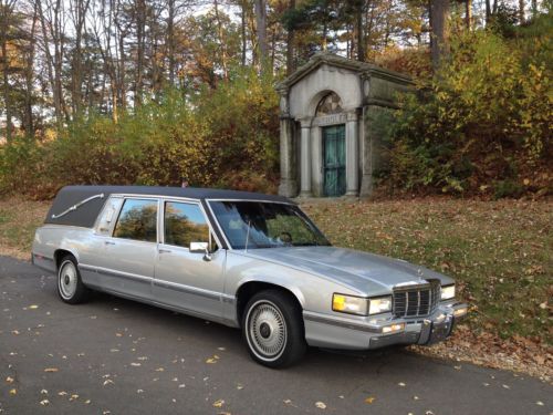 1991 cadillac s&amp;s hearse silver 51,000 original miles deville fleetwood fwd