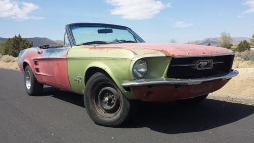 1967 ford mustang convertible project car tons of extras c code 289 v8 auto!