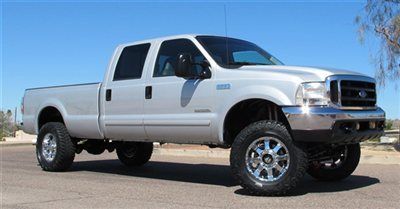 **no reserve 01 ford f250 7.3l lifted diesel crew 4x4 long bed  146k! az clean!