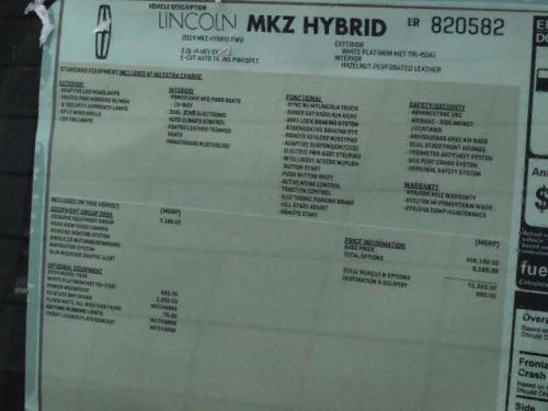2014 lincoln mkz hybrid base