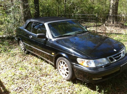 Black saab 9-3 convertible coupe 2 door, leather interior, needs transmission
