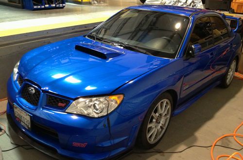 2007 blue subaru impreza wrx sti  18,500 mile