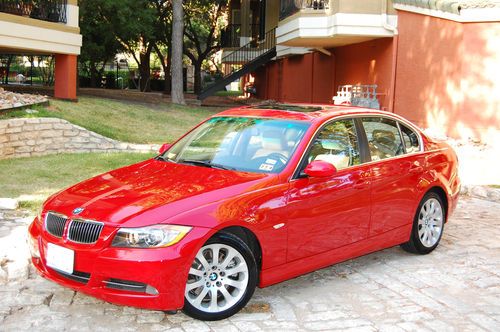 Red 2006 bmw 330i base sedan 4-door 3.0l 6 speed manual transmission